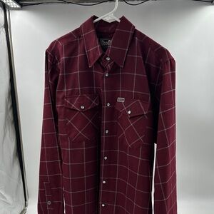 DIXXON Maroon Checkered Button Down Shirt